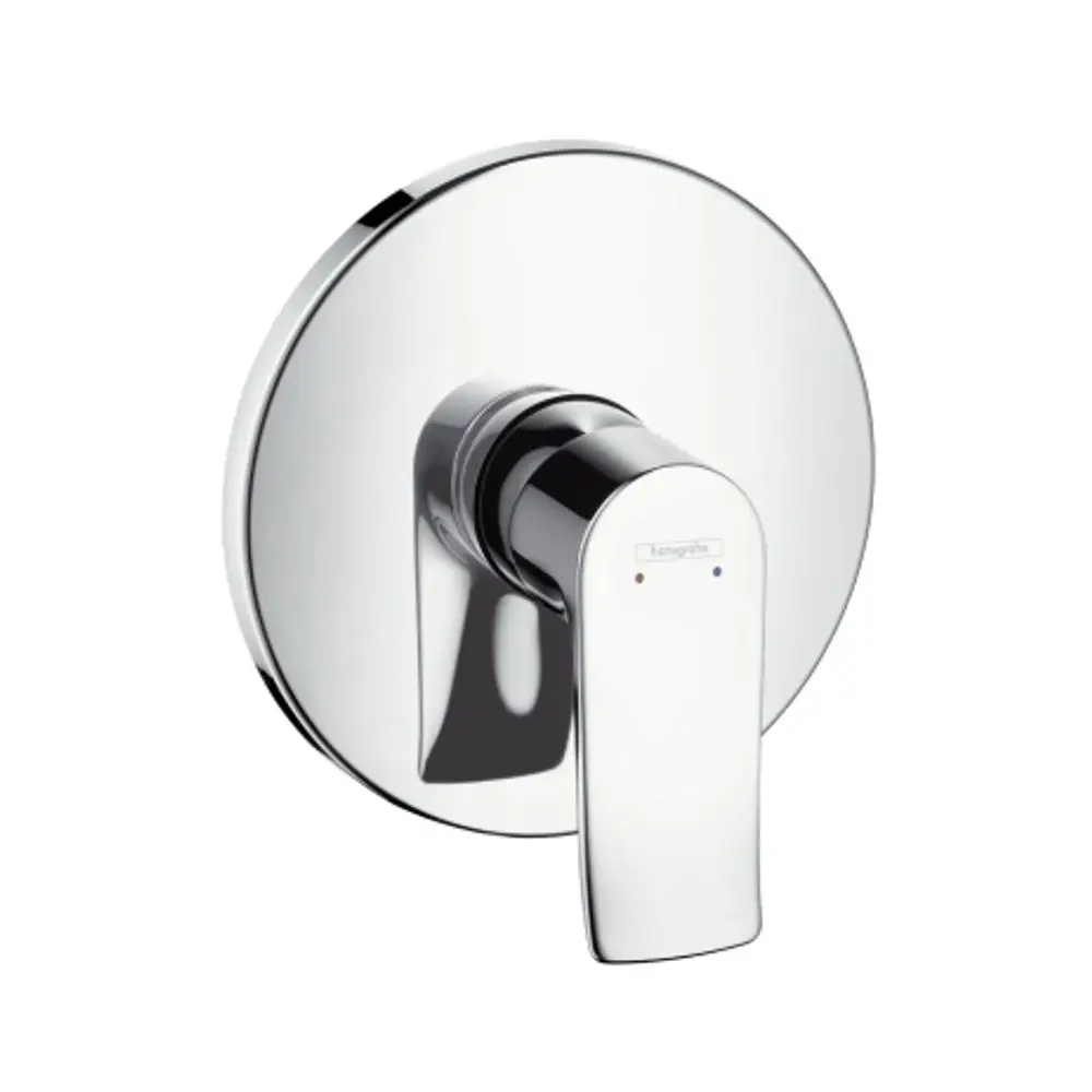 Hansgrohe Einhebelmischer für Unterputzmontage in Chrom. Der Mischer besitzt ein schlichtes Design mit einem Hebel zum Regulieren von Wasser und Temperatur.